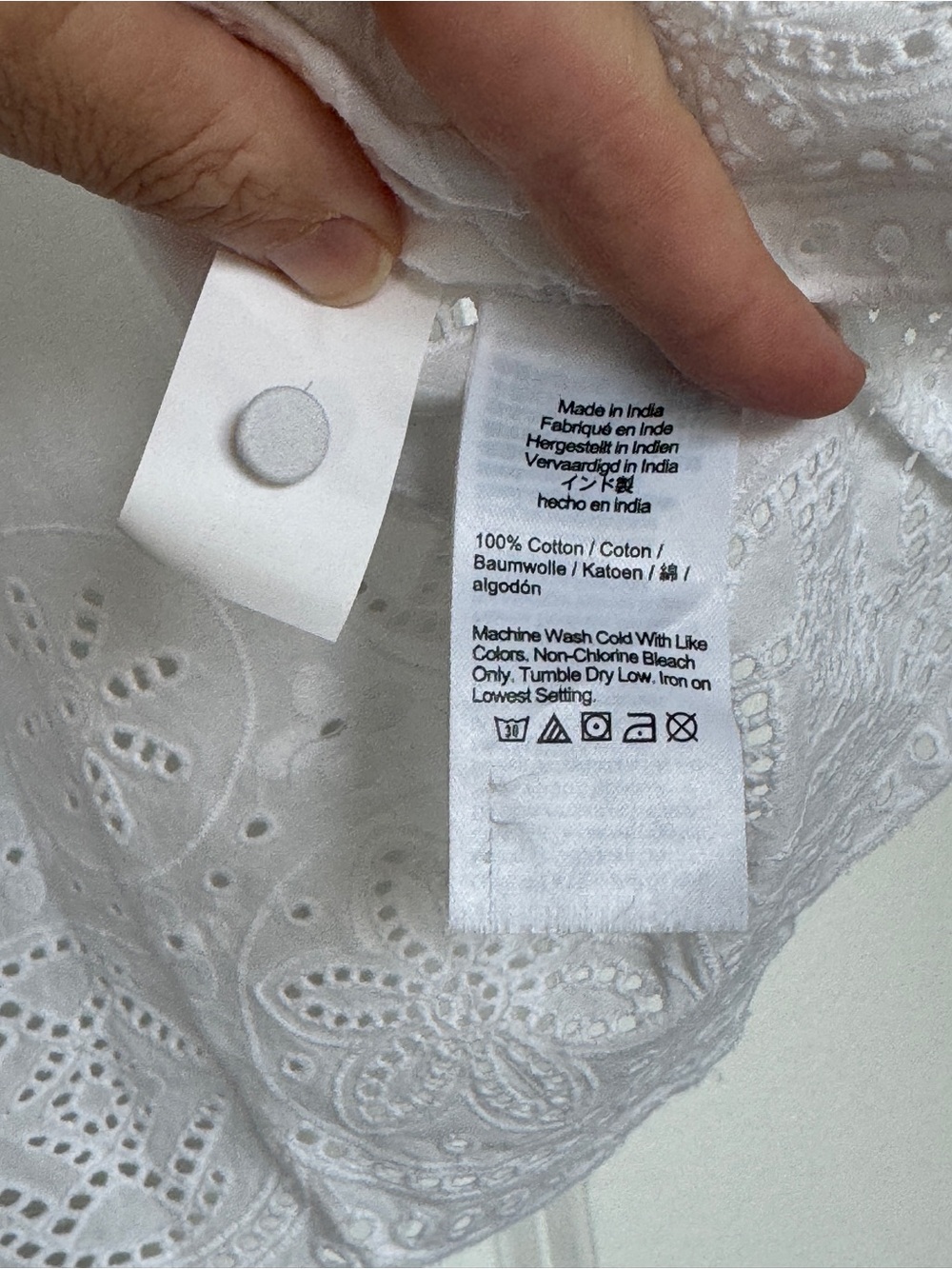 NWT MADEWELL Embroidered Pintuck High-Neck Top White Medium 100% Cotton NZ462 - Picture 9 of 15